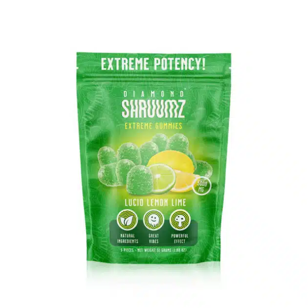 Diamond Shruumz Extreme Potency Infused Gummies 5000MG Lucid Lemon Lime
